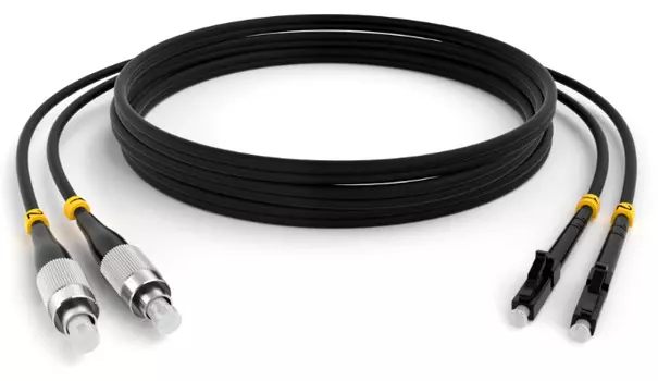 Патч-корд волоконно-оптический TELCORD ШОС-2x3.0-2FC/U-2LC/U-MM50-1м-LSZH-BK duplex FC/UPC-LC/UPC, M