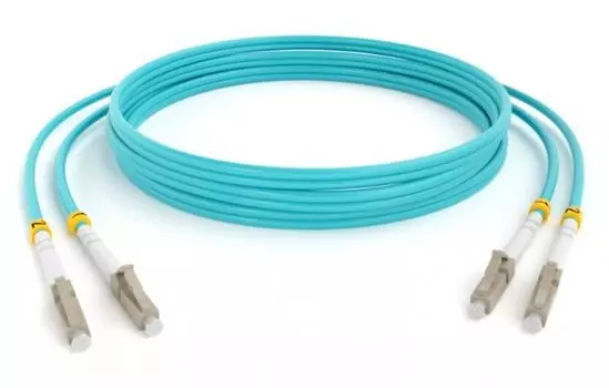 Патч-корд волоконно-оптический TELCORD ШОС-2x3.0-2LC/U-2SC/U-MM503-1.5м-LSZH-AQ duplex LC/UPC-SC/UPC