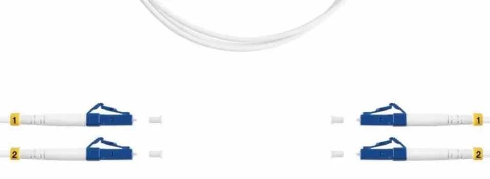 Патч-корд волоконно-оптический TELCORD ШОС-2x3.0-2LC/U-2LC/U-SM(A1)-25м-LSZH-WH duplex LC/UPC-LC/UPC