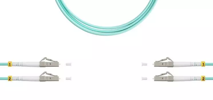 Патч-корд волоконно-оптический TELCORD ШОС-2x3.0-2LC/U(dx)-2LC/U(dx)-MM503-2м-LSZH-AQ duplex LC/UPC-LC/UPC, MM 50/125 (OM3), 3.0 мм, LSZH, 2м