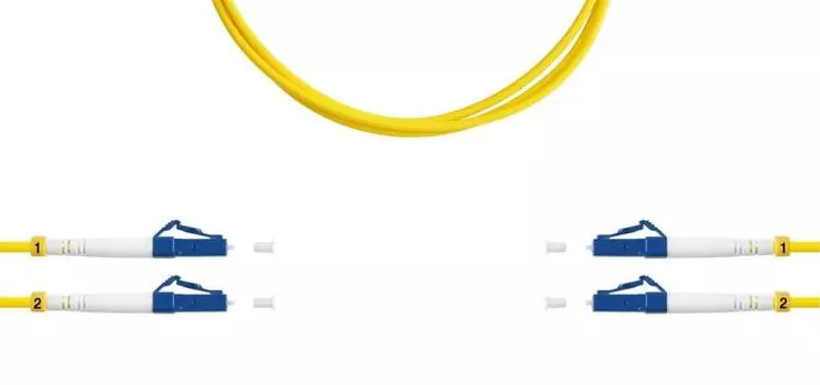 Патч-корд волоконно-оптический TELCORD ШОС-2x3.0-2LC/U(dx)-2LC/U(dx)-SM-2м-LSZH-YL duplex LC/UPC-LC/UPC, SM 9/125 (G652D), 3.0 мм, LSZH, 2м