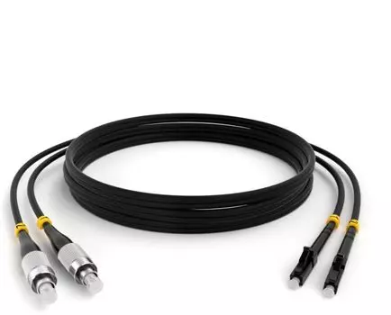 Патч-корд волоконно-оптический TELCORD ШОС-2x3.0-2FC/U-2LC/U-SM-5м-LSZH-BK duplex FC/UPC-LC/UPC, SM