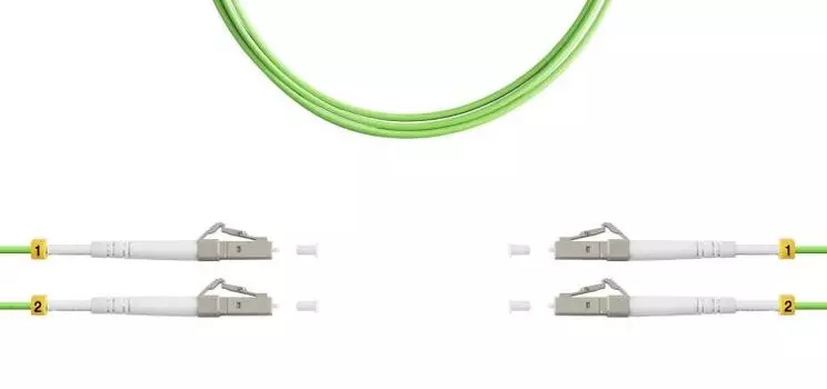 Патч-корд волоконно-оптический TELCORD ШОС-2x3.0-2LC/U-2LC/U-MM505-5м-LSZH-LG duplex LC/UPC-LC/UPC, MM 50/125 (OM5), 3.0 мм, LSZH, 5м