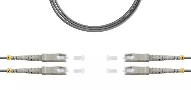 Патч-корд волоконно-оптический TELCORD ШОС-2x3.0-2SC/U-2SC/U-MM62-150м-LSZH-GY duplex SC/UPC-SC/UPC,