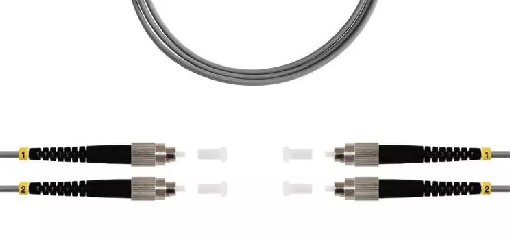 Патч-корд волоконно-оптический TELCORD ШОС-2x3.0-2FC/U-2FC/U-MM62-5м-LSZH-GY duplex FC/UPC-FC/UPC, M