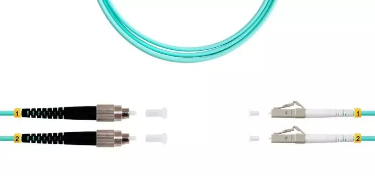 Патч-корд волоконно-оптический TELCORD ШОС-2x3.0-2FC/U-2LC/U-MM503-200м-LSZH-AQ duplex FC/UPC-LC/UPC