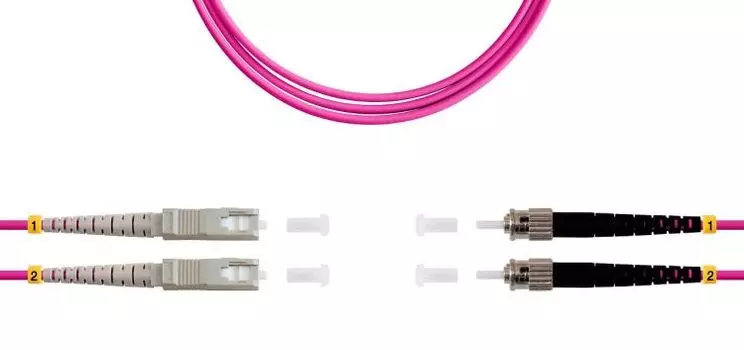 Патч-корд волоконно-оптический TELCORD ШОС-2x3.0-2SC/U-2ST/U-MM504-200м-LSZH-MG duplex SC/UPC-ST/UPC