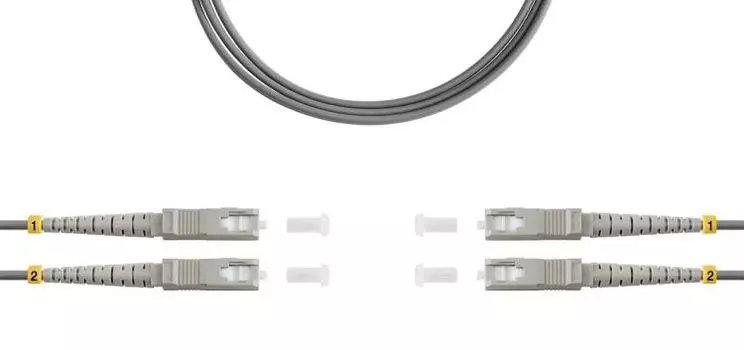 Патч-корд волоконно-оптический TELCORD ШОС-2x3.0-2SC/U-2SC/U-MM62-200м-LSZH-GY duplex SC/UPC-SC/UPC,