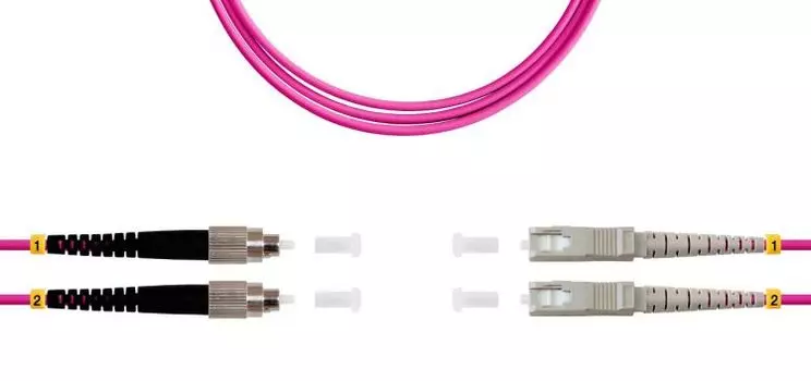 Патч-корд волоконно-оптический TELCORD ШОС-2x3.0-2FC/U-2SC/U-MM504-200м-LSZH-MG duplex FC/UPC-SC/UPC