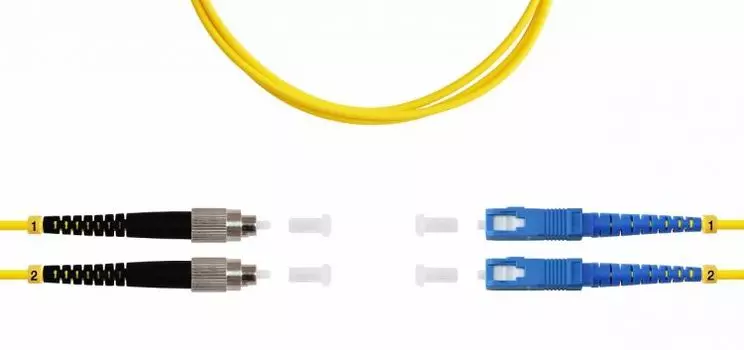 Патч-корд волоконно-оптический TELCORD ШОС-2x3.0-2FC/U-2SC/U-SM-200м-LSZH-YL duplex FC/UPC-SC/UPC, S