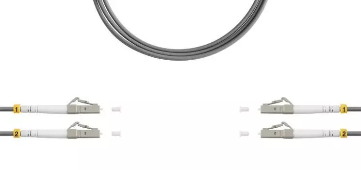 Патч-корд волоконно-оптический TELCORD ШОС-2x3.0-2LC/U-2LC/U-MM62-200м-LSZH-GY duplex LC/UPC-LC/UPC,