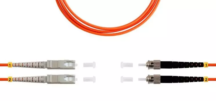 Патч-корд волоконно-оптический TELCORD ШОС-2x3.0-2SC/U-2ST/U-MM50-6м-LSZH-OR duplex SC/UPC-ST/UPC, M