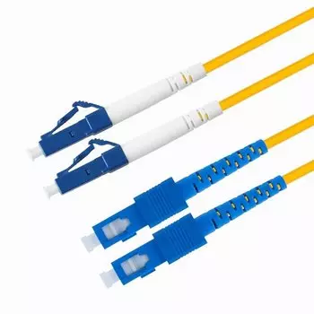 Патч-корд волоконно-оптический TELCORD ШОС-2x3.0-2LC/U-2SC/U-SM-15м-LSZH-YL duplex LC/UPC-SC/UPC, SM 9/125 (G652D), 3.0 мм, LSZH, 15м