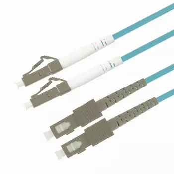 Патч-корд волоконно-оптический TELCORD ШОС-2x3.0-2LC/U-2SC/U-MM503-7м-LSZH-AQ duplex LC/UPC-SC/UPC, MM 50/125 (OM3), 3.0 мм, LSZH, 7м