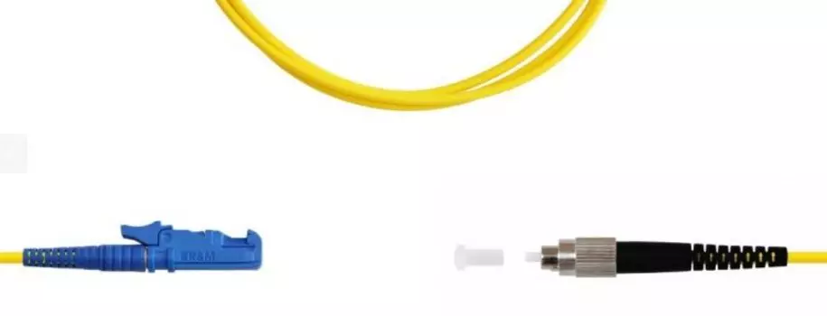 Патч-корд волоконно-оптический TELCORD ШОС-3.0-E2000/U-FC/U-SM-1м-LSZH-YL simplex E2000/UPC-FC/UPC,