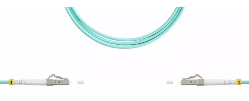 Патч-корд волоконно-оптический TELCORD ШОС-3.0-LC/U-LC/U-MM503-1м-LSZH-AQ simplex LC/UPC-LC/UPC, MM 50/125 (OM3), 3.0 мм, LSZH, 1м