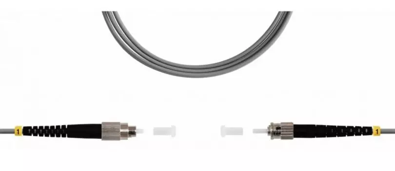 Патч-корд волоконно-оптический TELCORD ШОС-3.0-FC/U-ST/U-MM62-20м-LSZH-GY simplex FC/UPC-ST/UPC, MM