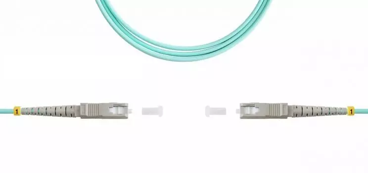 Патч-корд волоконно-оптический TELCORD ШОС-3.0-SC/U-SC/U-MM503-1м-LSZH-AQ simplex SC/UPC-SC/UPC, MM 50/125 (OM3), 3.0 мм, LSZH, 1м