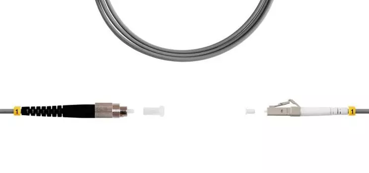 Патч-корд волоконно-оптический TELCORD ШОС-3.0-FC/U-LC/U-MM62-20м-LSZH-GY simplex FC/UPC-LC/UPC, MM