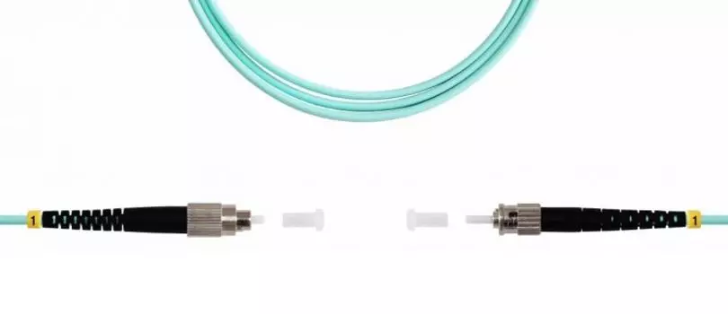 Патч-корд волоконно-оптический TELCORD ШОС-3.0-FC/U-ST/U-MM503-20м-LSZH-AQ simplex FC/UPC-ST/UPC, MM