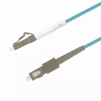 Кабель патч-корд волоконно-оптический TELCORD ШОС-3.0-LC/U-SC/U-MM503-5м-LSZH-AQ simplex LC/UPC-SC/UPC, MM 50/125 (OM3), 3.0 мм, LSZH, 5м