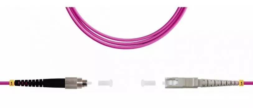 Патч-корд волоконно-оптический TELCORD ШОС-3.0-FC/U-SC/U-MM504-10м-LSZH-MG simplex FC/UPC-SC/UPC, MM