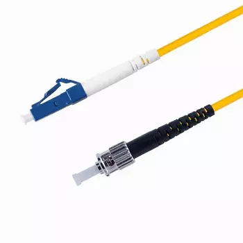 Патч-корд волоконно-оптический TELCORD ШОС-3.0-LC/U-ST/U-SM-10м-LSZH-YL simplex LC/UPC-ST/UPC, SM 9/125 (G652D), 3.0 мм, LSZH, 10м