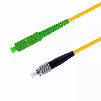 Патч-корд волоконно-оптический TELCORD ШОС-3.0-FC/U-SC/A-SM-2м-LSZH-YL simplex FC/UPC-SC/APC, SM 9/125 (G652D), 3.0 мм, LSZH, 2м