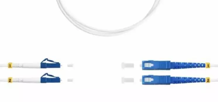 Патч-корд волоконно-оптический TELCORD ШОС-ARM-2x3.0-2LC/U-2SC/U-SM(A1)-5м-LSZH-WH армированный dupl