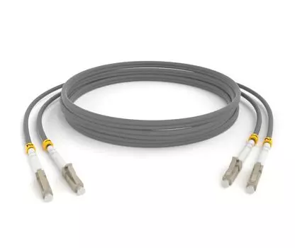 Патч-корд волоконно-оптический TELCORD ШОС-ARM-2x3.0-2LC/U-2LC/U-MM62-1м-LSZH-GY армированный duplex LC/UPC-LC/UPC, MM 62,5/125 (OM1), 3.0 мм, LSZH, 1