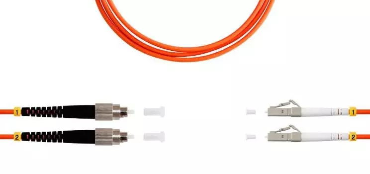 Патч-корд волоконно-оптический TELCORD ШОС-ARM-2x3.0-2FC/U-2LC/U-MM50-10м-LSZH-OR армированный duple