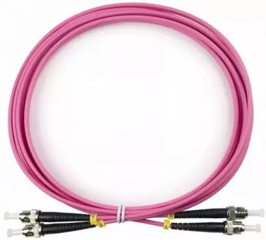 Патч-корд волоконно-оптический TopLAN DPC-TOP-OM4-ST/P-ST/P-2.0 LSZH дуплексный, ST/PC-ST/PC, MM 50/125, 2.0 м LSZH