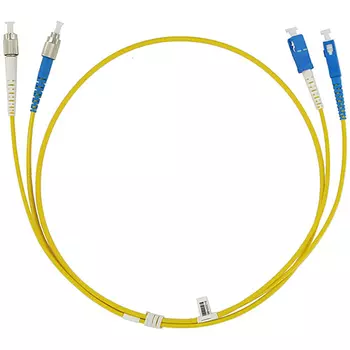 Патч-корд волоконно-оптический TopLAN DPC-TOP-652-FC/U-ST/U-2.0 дуплексный, FC/UPC-ST/UPC, SM, 2.0 м LSZH