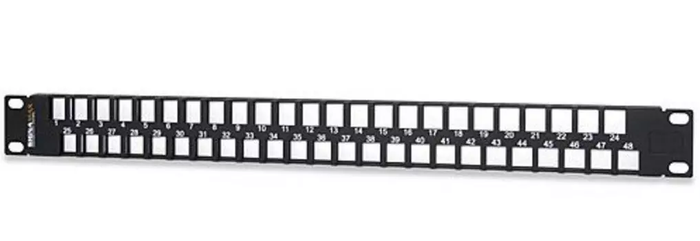 Патч-панель AESP 48U-HDMMP-1R наборная, 19", 1U, под 48 экран./неэкран. модулей Keystone Jack