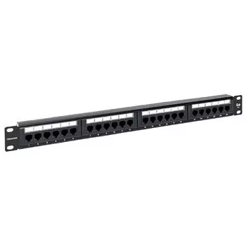 Патч-панель EKF TRC-PPNL-5EUTP-C1U24 TERACOM 19'' Cat.5E 1U неэкран. UTP 24 порта RJ-45 110 IDC с органайзером