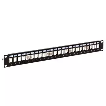 Патч-панель EKF TRP-MODP-FTP-1U24 модульная TERACOM PRO 19'' 1U экран. 24 порта с органайзером (пустая)