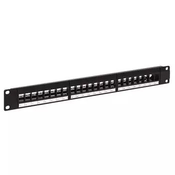 Патч-панель EKF TRP-MODP-UTP-1U24 модульная TERACOM PRO 19'' 1U неэкран. 24 порта с органайзером (пустая)