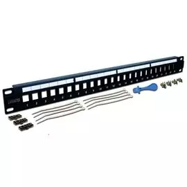 Патч-панель Lanmaster LAN-PPC24OK-UTP наборная 19" компактная, неэкранированная, 24 порта, 0.5U