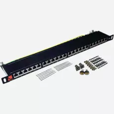 Патчпанель Lanmaster LAN-PPC24S6 19", 24 порта RJ-45, категория 6, STP, 0.5U, компактная