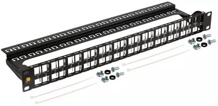 Патч-панель Lanmaster LAN-PPC48OK-UTP наборная 19" высокой плотности, неэкранированная, 48 портов, 1U, с задним органайзером
