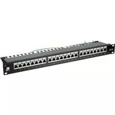 Патч-панель Lanmaster LAN-PPi24S5E 19", 1U, Cat 5e, 24 порта RJ45 (8p8c), экранированная, Dual IDC (110/KRONE)