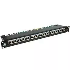 Патч-панель Lanmaster LAN-PPi24S6 19", 1U, Cat 6, 24 порта RJ45 (8p8c), экранированная, Dual IDC (110/KRONE)