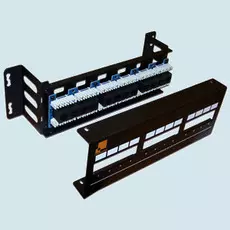 Патч-панель настенная, 12xRJ45, UTP, Кат. 5е Lanmaster LAN-PPF12U5E/W горизонтальная, с фронтальным можтажом