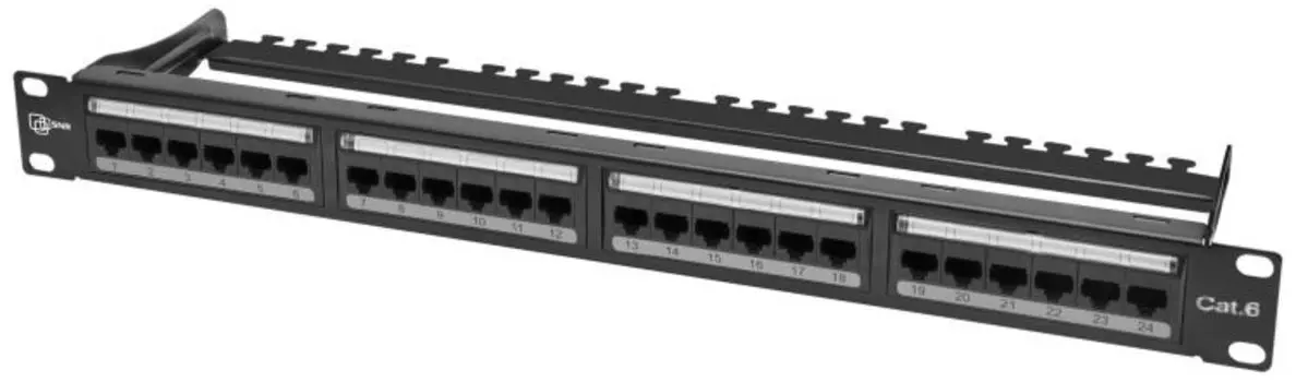 Коммутационная панель SNR SNR-UD-1U24-6-H 19" неэкранированная, 1U, 24 порта, cat.6, горизонтальная заделка