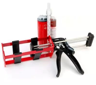 Пена DKC DN1220 огнезащитная, двухкомпонентная, картридж 330 мл., (комплект: 2 баллона пены DN1201 + пистолет DN1202) "Vulcan"