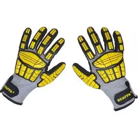 Перчатки SCAFFA DY1350AC-H6 9 HPPE+стальное волокно, вспененный нитрил ладонь и напалки, термопласт с тыльной стороны, удлиненный напульсник с цветово