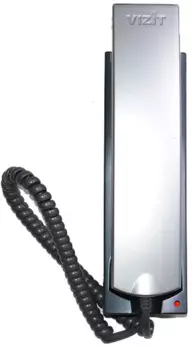 Переговорное устройство VIZIT УКП-12М квартирное со световой индикацией и регулировкой громкости вызова, цвет: трубки - серебристый металлик, подставк