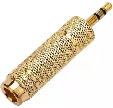 Переходник аудио Cablexpert A-35M-63F Jack3.5(M) на Jack6.3(F) стерео, цвет золотой, пакет