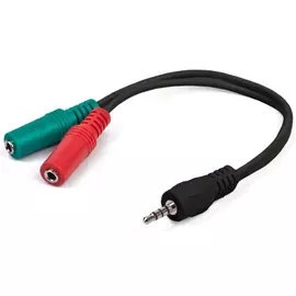 Переходник аудио Gembird CCA-417 джек 3.5 4pin/джек 3.5 стерео + 3.5 микрофон моно, длина 20см, черный