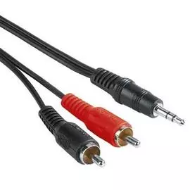 Переходник аудио HAMA H-30455 00030455 2хRCA (m)/Jack 3.5 (m) 2м. Черный